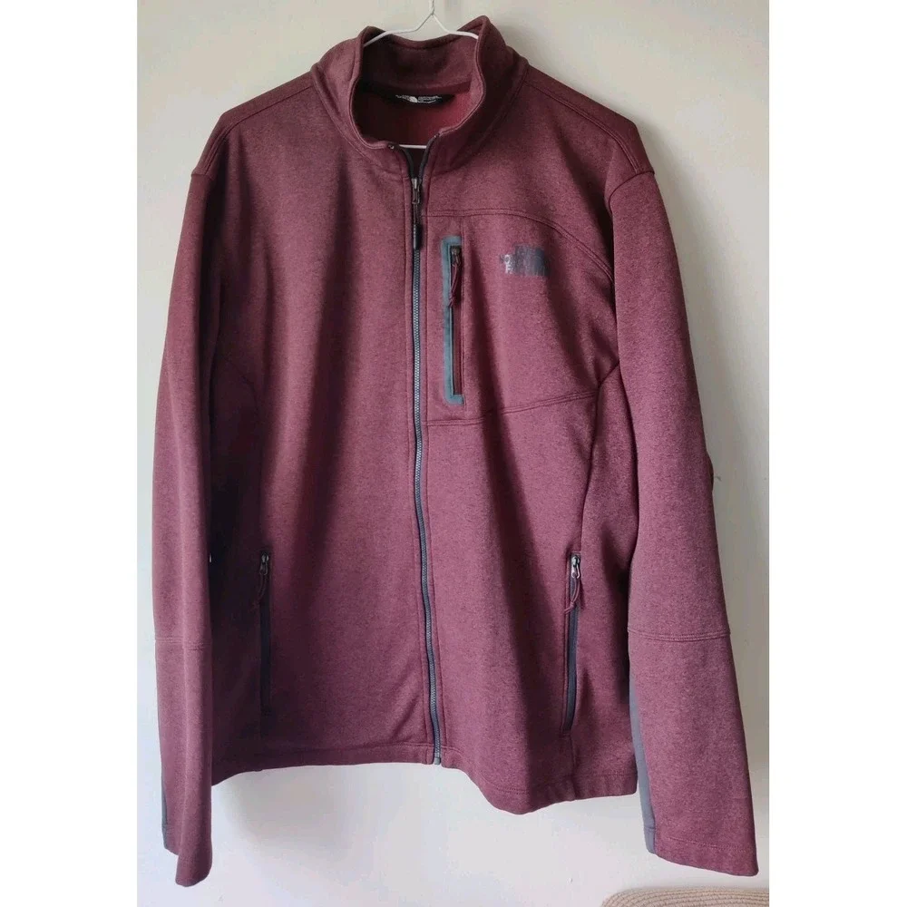 The North Face Canyonlands Full-Zip Fleece Jacket Maroon Poly Blend Size Large